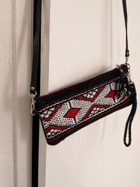 Moroccan Artisan Handmade Leather Baguette or Pochette Clutch Purse